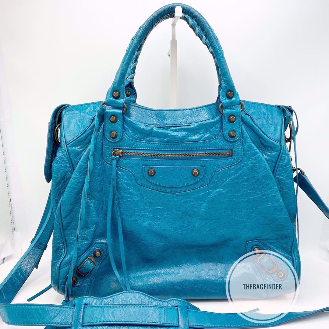 balenciaga turquoise bag