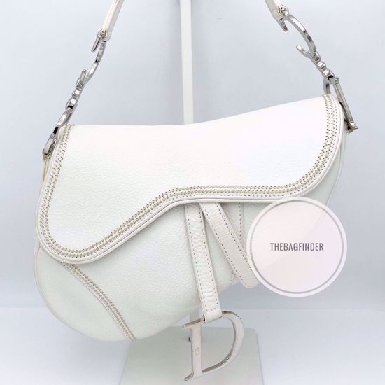 Picture of Dior Saddle Bag White Leather