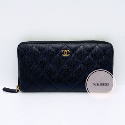 Picture of Chanel Caviar Zip Wallet Black Golf Hardware
