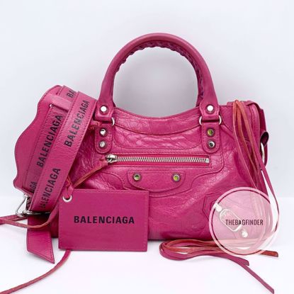 Picture of Balenciaga Mini City Pink Logo Strap