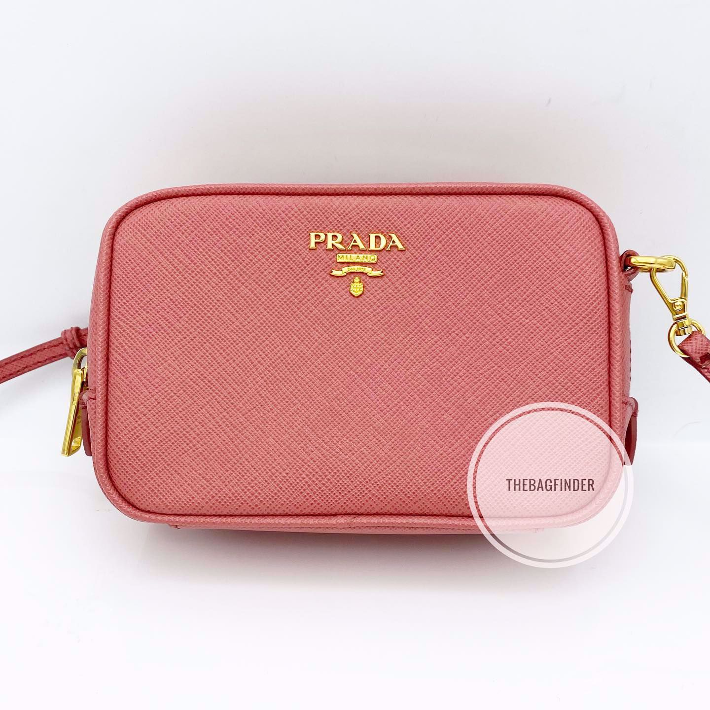 thebagfinder Prada Saffiano Mini Crossbody Pouch Pink