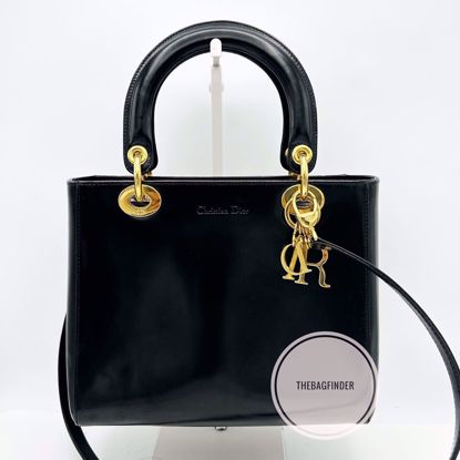Picture of Dior Lady Medium Black Patent