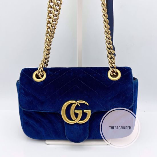 Picture of Gucci Marmont Mini Suede Blue