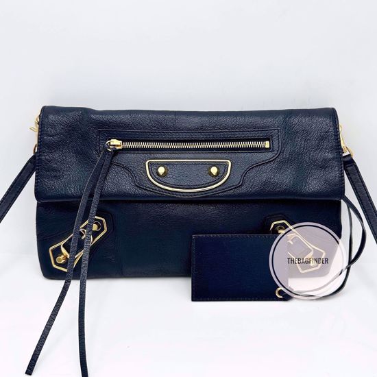 Picture of Balenciaga Edge Clutch Dark Navy GHW