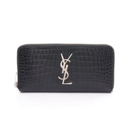 Picture of YSL SAINT LAURENT Monogram Round zipper long wallet Croc