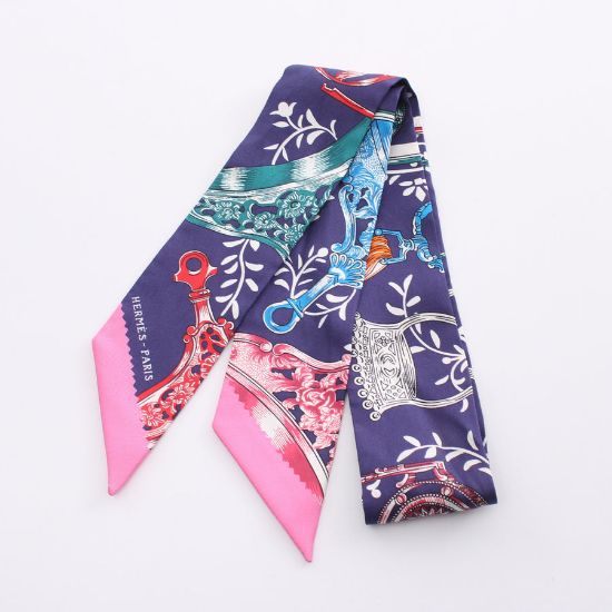 Picture of HERMES Twilly Etriers Remix Ribbon Scarf Silk