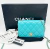 Picture of CHANEL Everyday Chic WOC GHW RARE Tiffany Blue Lambskin