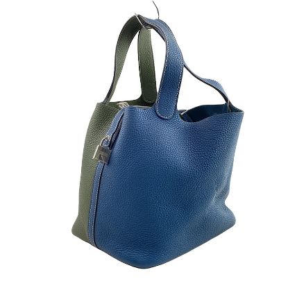 Picture of Hermes Picotin Lock Kazak MM Handbag Thalassa Canopee Taurillon Clemence Blue