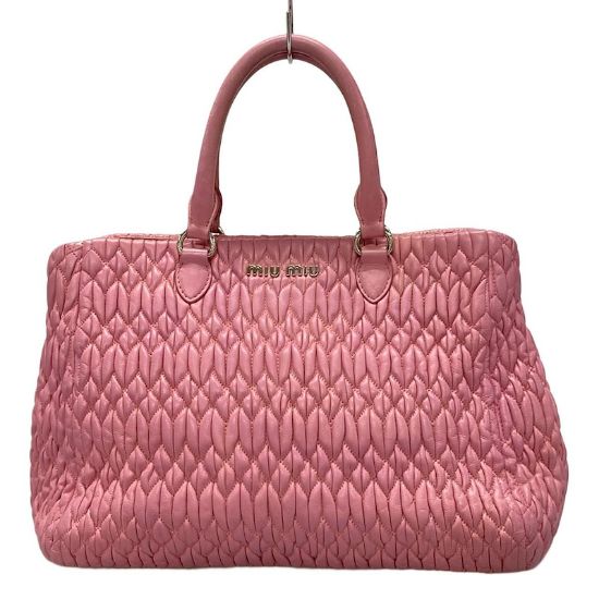 Picture of Miu Miu Crystal/Gather Bag Tote Bag Nappa Pink