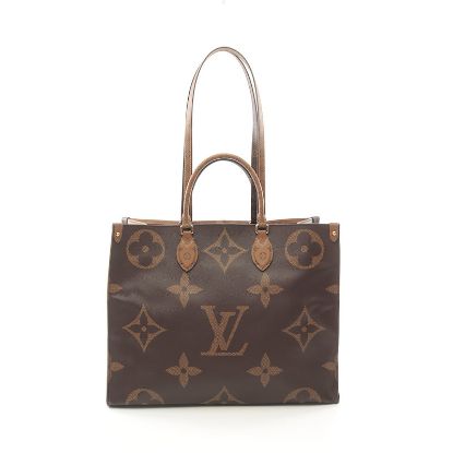Picture of Louis Vuitton On-the-go GM Monogram giant Reverse  Tote bag PVC Brown Beige