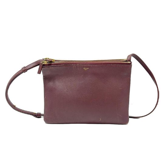 Picture of Celine Trio Large Shoulder Bag Bordeaux Red