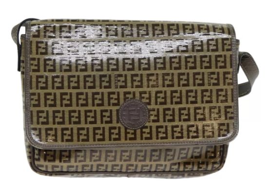 Picture of Fendi Zucchino Canvas Shoulder Bag Brown